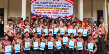 SMP Negeri 1 Bawang Lahirkan 22 Pramuka Garuda di Hari Baden Powell.