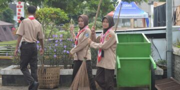 Pramuka Peduli Kwartir Cabang Banjarnegara Laksanakan Giat Rutin Posko Terpadu Karya Bakti Lebaran 1445 H