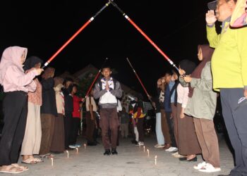 Peserta Lomba Pramuka Garuda Berprestasi saat pelepasan di Sanggar Bakti Pramuka Kwarcab Banjarnegara