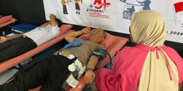 Bulan Bakti Hari Pramuka Ke-64, Kwartir Cabang Banjarnegara Gelar Donor Darah Bersama Politeknik dan PMI Banjarnegara